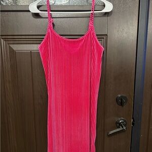 Colsie Vibrant Pink Velvet-Trim Dress